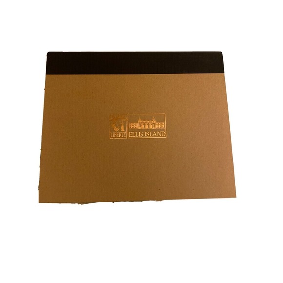 Nathalie du Pasquier Other - Liberty Ellis Island Brown & Black Photo Album With Gold Embossed Cover